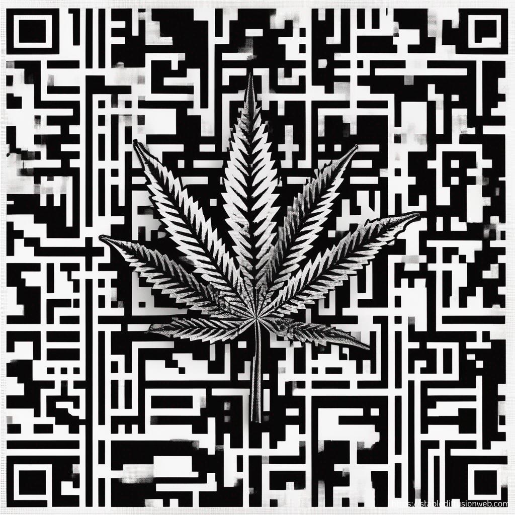 QR Code with Cannabis Leaf masked within it